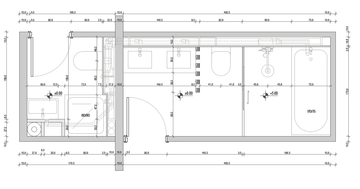 Installationsgrundriss der Badplanung in 8645 Jona